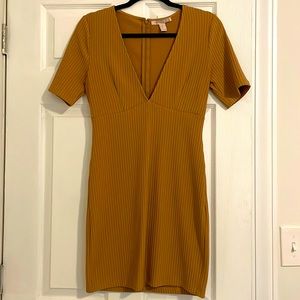 Low-Cut Camel Dress